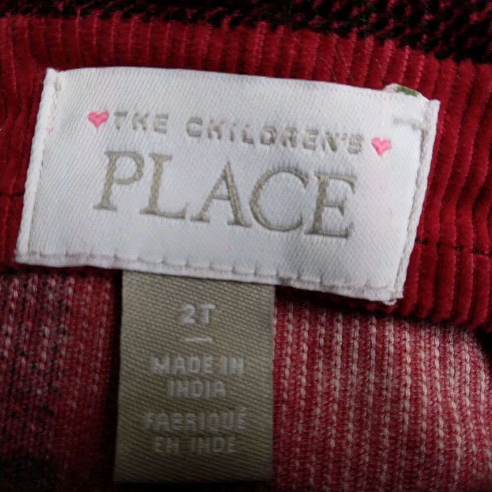 The Childrens Place Dress Jumper Buffalo Plaid Red Black Sleeveless Girls 2T - Picture 4 of 8